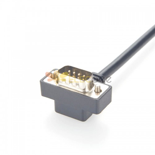 Low-profile DB9 Male/Female Down Angle Single Ended RS232 Serial Cable 1 Meter Connectors For Pos Scanner Modem Etc