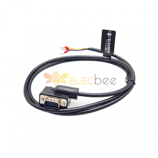 Câble série RS232 à une extrémité DB9 mâle à angle droit connecteurs à profil bas de 1 mètre pour modem Scanner Pos, etc.