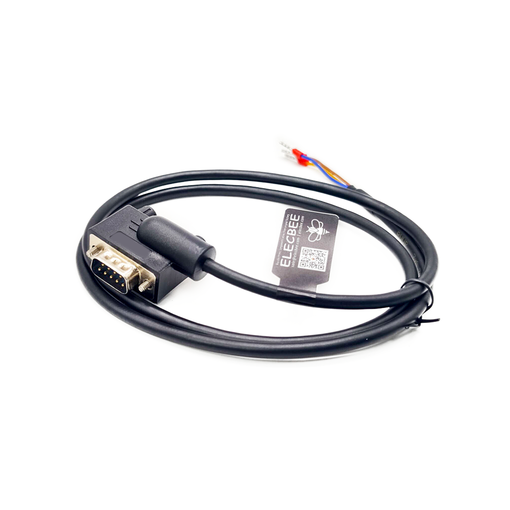 DB9小體積公右彎串口單邊線纜1米適用於POS掃描儀調製解調器等設備