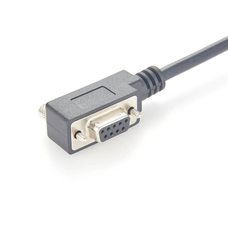 Cable serie DB9 RS232 hembra Cable de perfil bajo DB9 en ángulo recto con conectores de perfil bajo para módem de escáner Pos