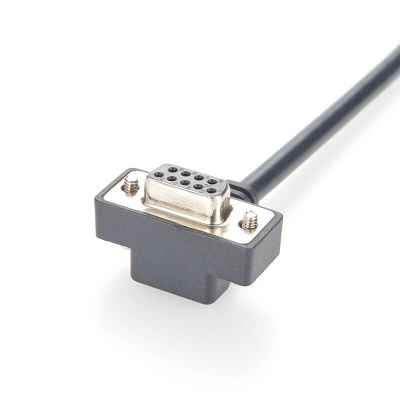 DB9母下彎串口單邊線纜1米適用於POS掃描儀調製解調器等設備