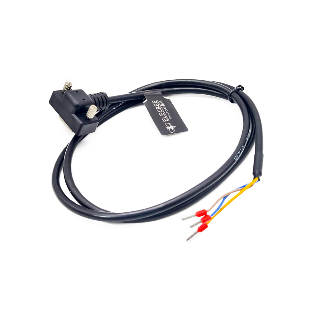 Down Angle DB9 Female Single Ended RS232 Serial Cable 1 Meter For Data Communication