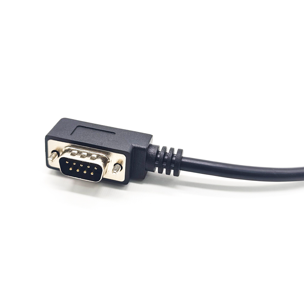 Low-Profile-Kabel DB9 links abgewinkeltes serielles DB9-Stecker-RS232-Kabel mit Low-Profile-Anschlüssen für Pos-Scanner-Modem