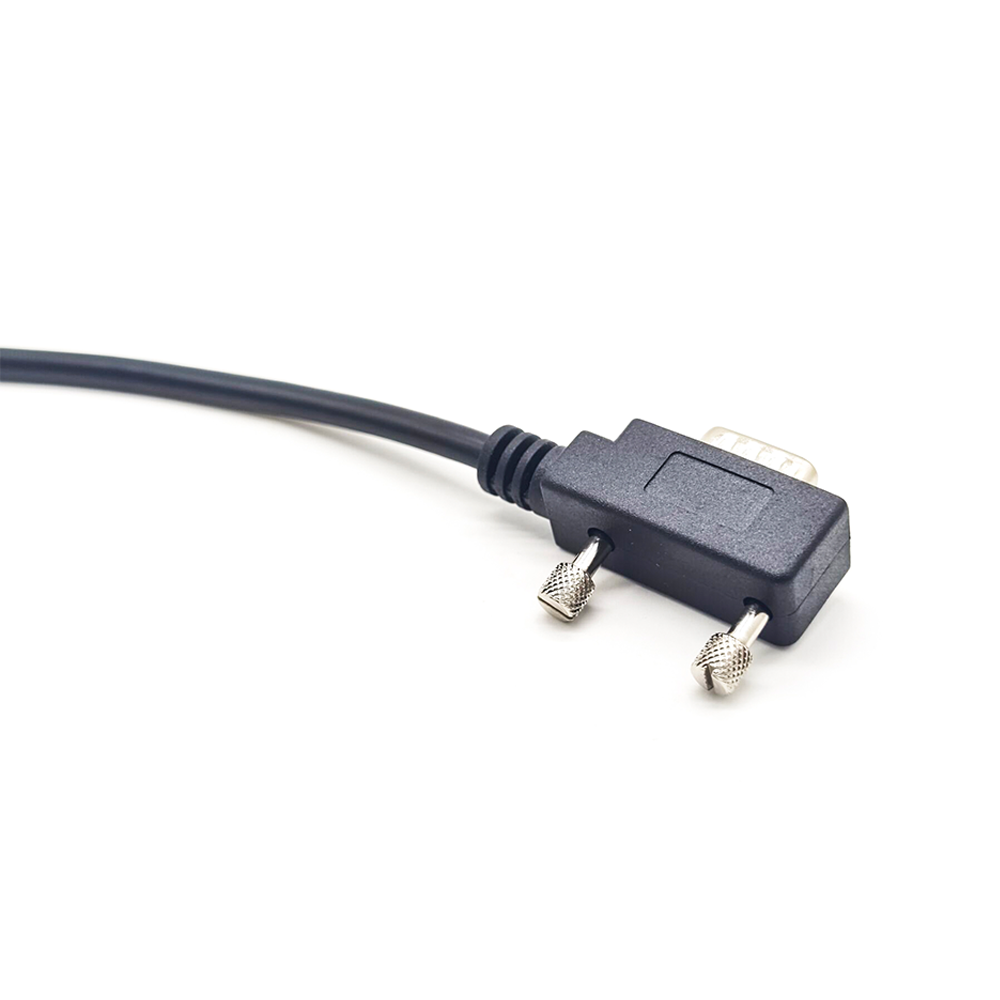 Low Profile Cable DB9 Left Angled DB9 Male RS232 Serial Cable With Low Profile Connectors For Pos Scanner Modem