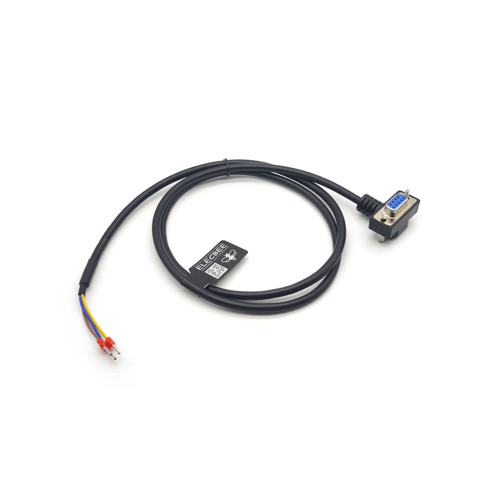 DB9母上弯RS232串口单边线缆1米适用于POS扫描仪调制解调器等设备