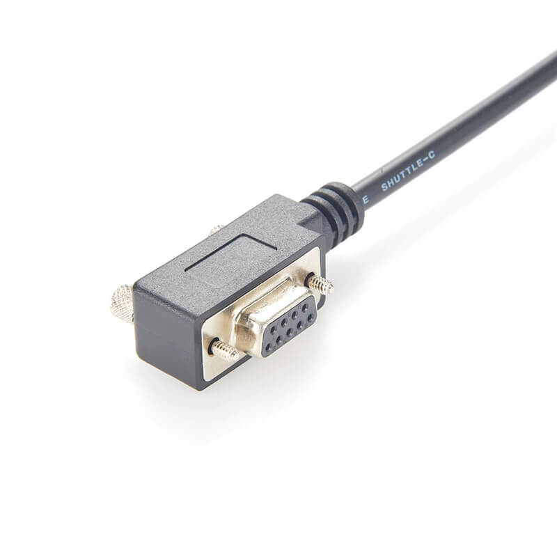 DB9母右彎串口單邊線纜1米適用於POS掃描儀調製解調器等設備