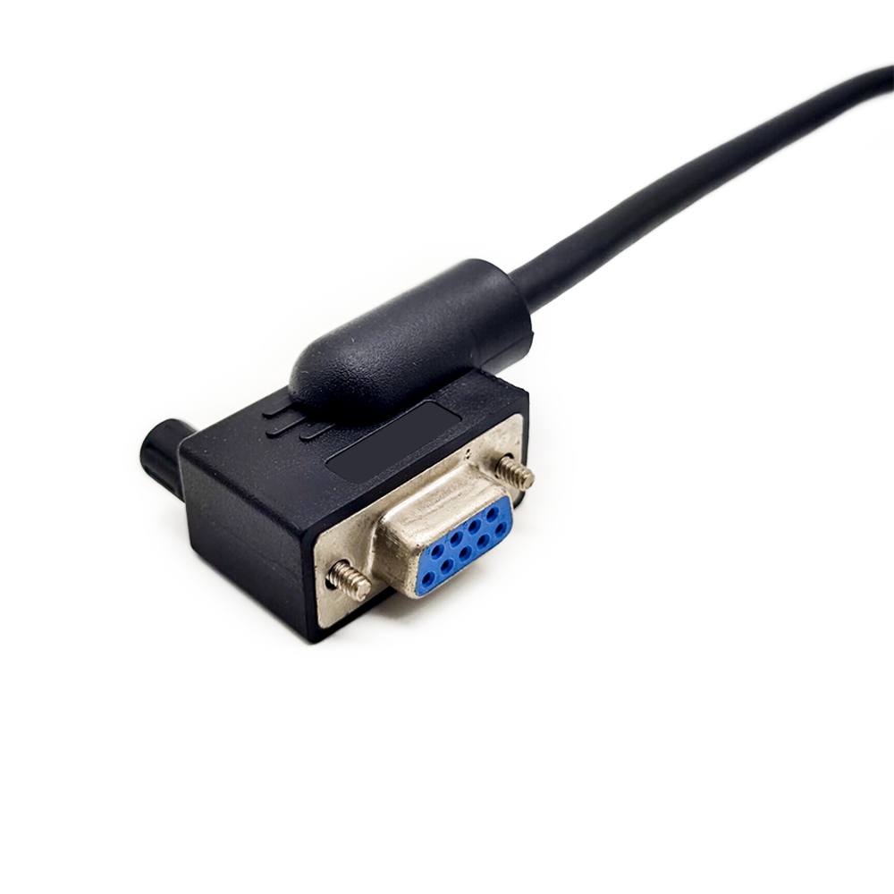 DB9母右彎串口單邊線纜1米適用於POS掃描儀調製解調器等設備