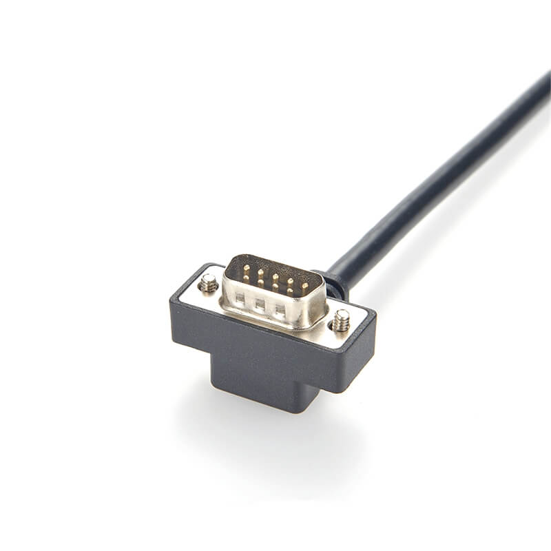Câble série RS232 à une extrémité mâle DB9 à angle vers le haut connecteurs à profil bas de 1 mètre pour modem Scanner Pos, etc.