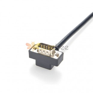 Câble série RS232 à une extrémité mâle DB9 à angle vers le haut connecteurs à profil bas de 1 mètre pour modem Scanner Pos, etc.