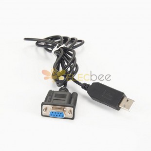 直式USB公頭 轉 DB 9芯 直式母頭 接RS232串口線 1米