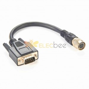 12 Pin Female Elecbee To DB9 Male RS232 Cable 0.1M