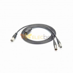 Mini XLR 3 Pin Male And Female To 6 Pin Female Elecbee Power Cable 1M