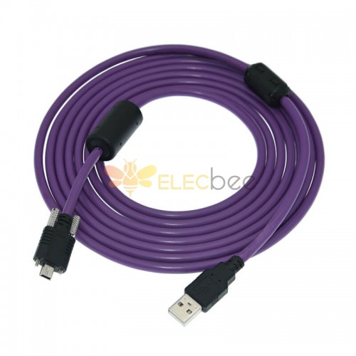USB2.0 To Mini USB Industrial Camera Cable High Flex Shield With Screw USB Extension Cable 2 Meter