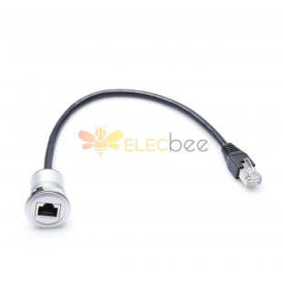 RJ45 Male To Female Round Panel Extension Cable 2.5 Meter