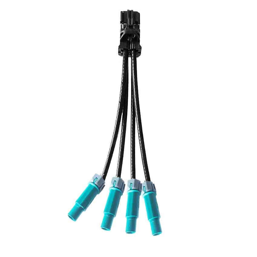 4 in 1 Mini FAKRA Straight A Code Female to Fakra SMB Waterproof Z Code Male Vehicle Cable Extension 50cm