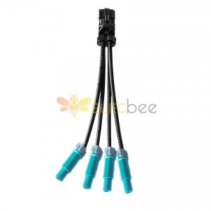 4 in 1 Mini FAKRA Straight A Code Female to Fakra SMB Waterproof Z Code Male Vehicle Cable Extension 50cm TE Connectivity