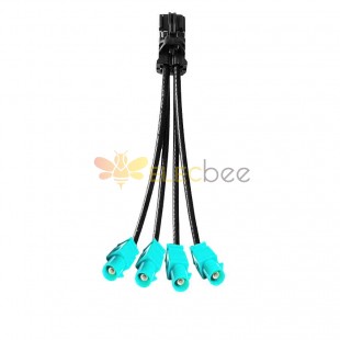 4 en 1 Mini FAKRA Straight A Code Hembra a Fakra SMB Z Code Straight Male Vehicle Cable Extension 50cm TE Connectivity