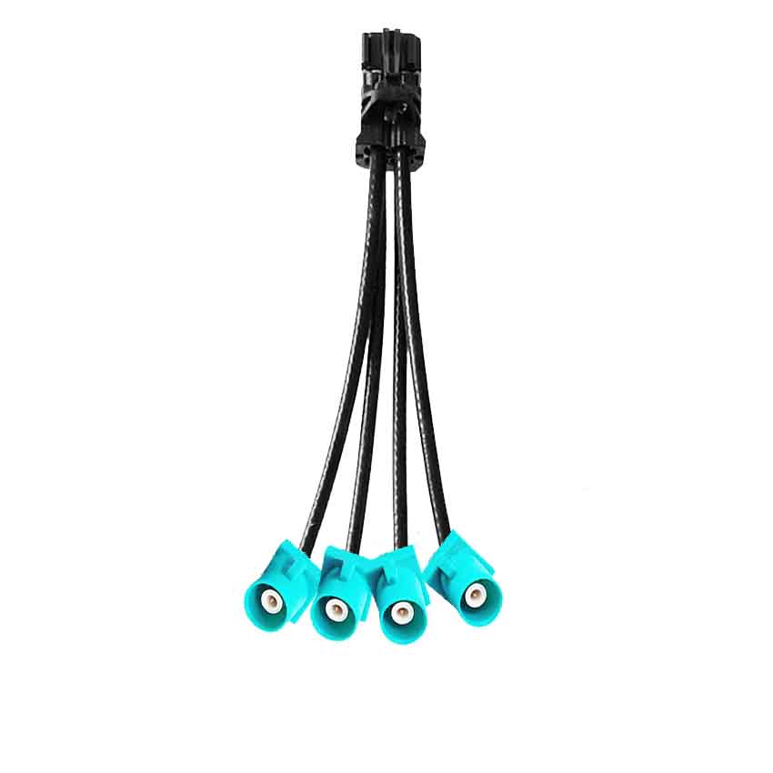 4 in 1 Mini FAKRA Straight A Code Female to Fakra SMB Z Code Straight Short Male Vehicle Cable Extension 50cm