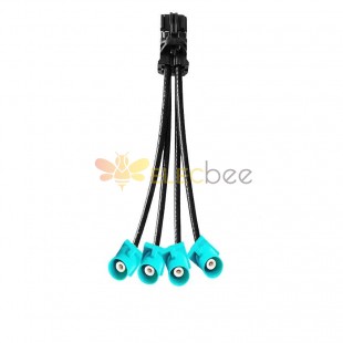4 in 1 Mini FAKRA Straight A Code Female to Fakra SMB Z Code Straight Short Male Vehicle Cable Extension 50cm