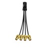 4 in 1 Mini FAKRA Straight A Code Female to SMA Straight Female Threads 11mm Vehicle Cable Extension 50cm TE Connectivity