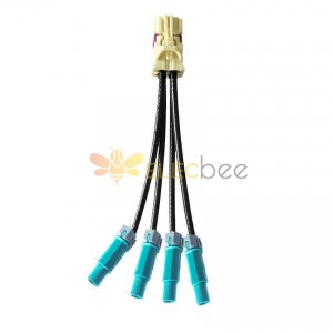 4 en 1 Mini FAKRA Straight B Code Hembra a Fakra SMB Impermeable Z Code Male Vehicle Cable Extension 50cm