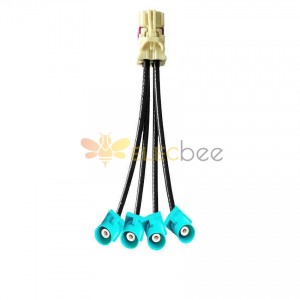 4 in 1 Mini FAKRA Straight B Code Female to Fakra SMB Z Code Straight Short Male Vehicle Cable Extension 50cm