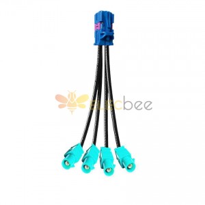 4 en 1 Mini FAKRA Straight C Code Hembra a Fakra SMB Z Code Straight Male Vehicle Cable Extension 50cm TE Connectivity