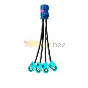 4 in 1 Mini FAKRA Straight C Code Female to Fakra SMB Z Code Straight Short Male Vehicle Cable Extension 50cm TE Connectivity