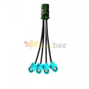 4 in 1 Mini FAKRA Straight E Code Female to Fakra SMB Z Code Straight Short Male Vehicle Cable Extension 50cm