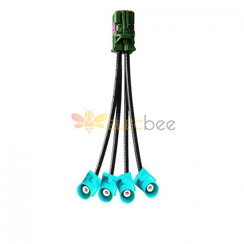 4 in 1 Mini FAKRA Straight E Code Female to Fakra SMB Z Code Straight Short Male Vehicle Cable Extension 50cm