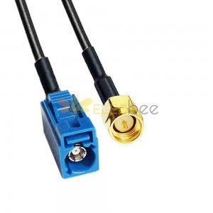 Fakra C Código Hembra a SMA Macho GPS Señal Vehículo Cable Adaptador RG58 0.5m