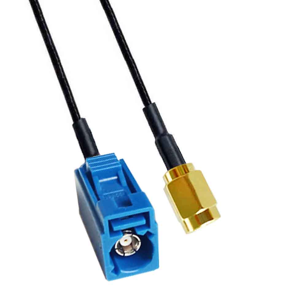 Fakra C Código Hembra a SSMA Macho GPS Señal Vehículo Cable Extensión RG316 0.5m