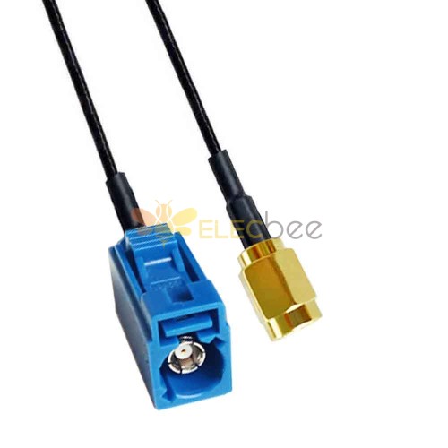 Fakra C Code Female to SSMA Male GPS Signal Vehicle Cable Extension RG316 0.5m
