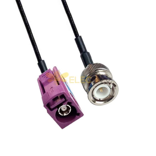 Fakra D Code Female to BNC Male GSM Network Signal Vehicle Cable Extension RG316 0.5m