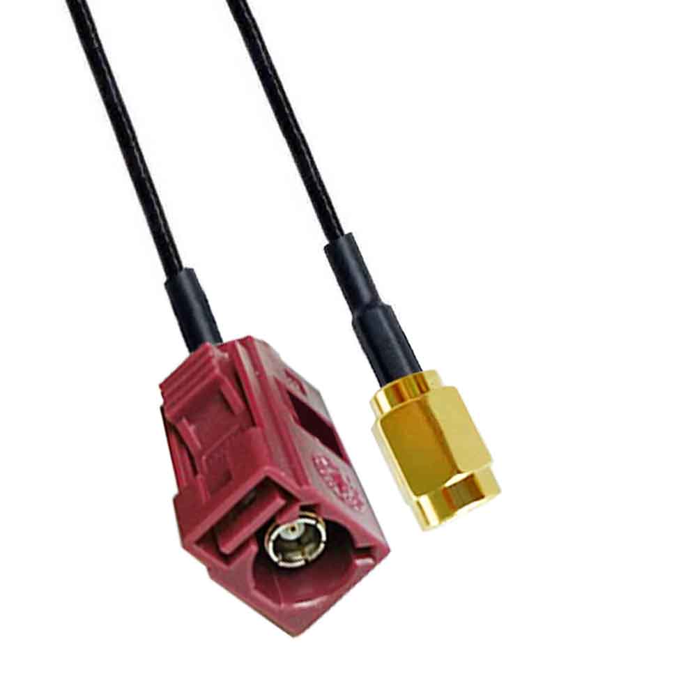 Fakra D Code Female to SSMA Male GSM Network Signal Vehicle Cable Extension RG316 0.5m
