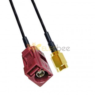Fakra D Code Female to SSMA Male GSM Network Signal Vehicle Cable Extension RG316 0.5m