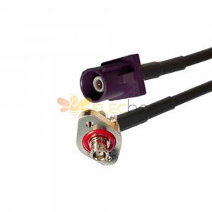 Fakra D Code Male Straight to SMB Female R/A Фланцевое крепление с 2 отверстиями GSM Сетевой сигнал Автомобильный кабельный адаптер RG316 0,5 м