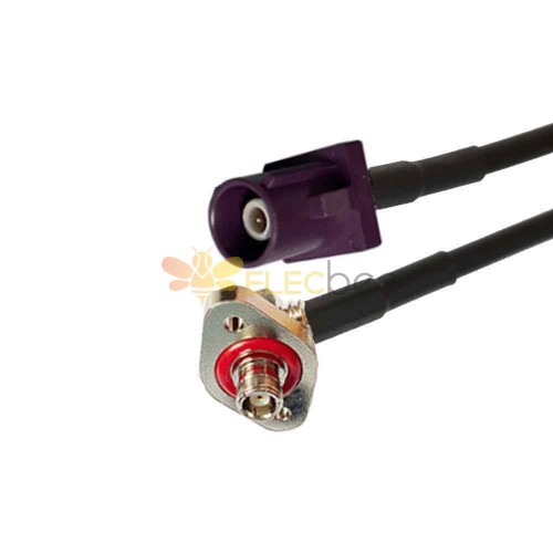 Fakra D Code Male Straight to SMB Female R/A Фланцевое крепление с 2 отверстиями GSM Сетевой сигнал Автомобильный кабельный адаптер RG316 0,5 м