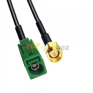 Fakra E Code Jack to SMA Plug TV SDARS Satellite Vehicle Cable Adapter RG58 0.5m