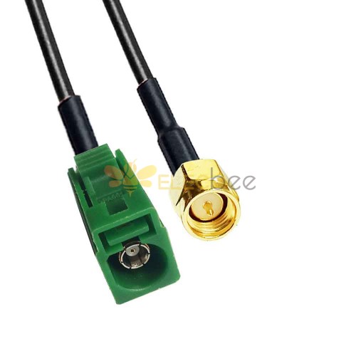 Fakra E Code Jack vers SMA Plug TV SDARS Adaptateur de câble de véhicule satellite RG58 0,5 m