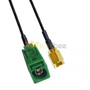 Fakra E Code Jack إلى SSMA Male TV SDARS Satellite Cable Extension RG316 0.5m