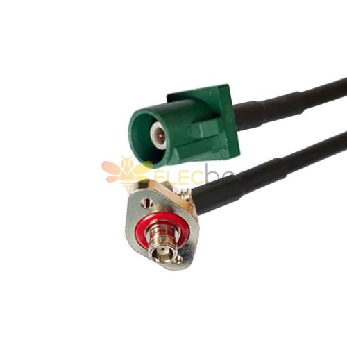 Fakra E Code Male 180 Degree to SMB Female R/A 2-hole Flange Mount TV SDARS Satellite Vehicle Cable Adapter RG316 0.5m