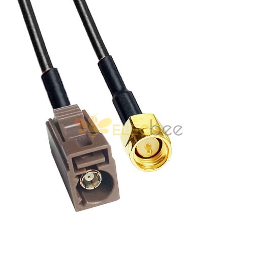Fakra F Code Jack to SMA Plug TV SDARS Satellite Vehicle Cable Adapter RG58 0.5m