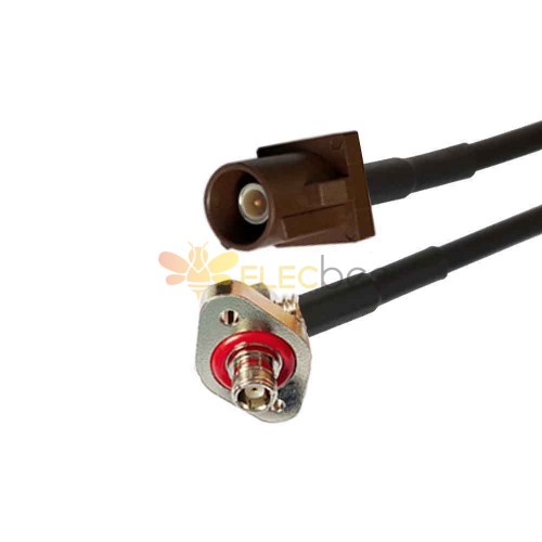 Fakra F Code Male 180 Degree to SMB Female R/A 2-hole Flange Mount TV SDARS Satellite Vehicle Cable Adapter RG316 0.5m