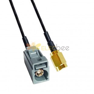 Fakra G Code Jack to SSMA Male SDARS Satellite Vehicle Cable Extension RG316 0.5m