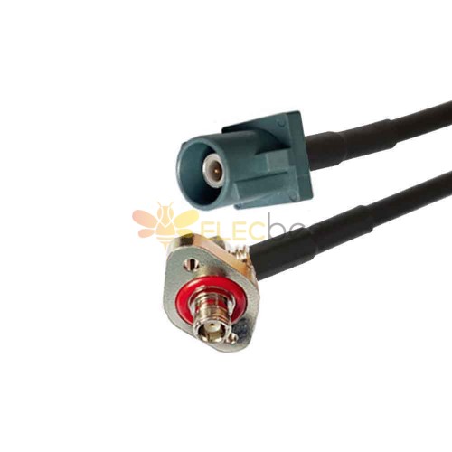 Fakra G Code Male 180 Degree to SMB Female R/A 2-hole Flange Mount SDARS Satellite Vehicle Cable Adapter RG316 0.5m