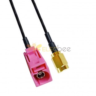 Fakra H Code Jack to SSMA Male GPS Telematics Vehicle Cable Extension RG316 0.5m