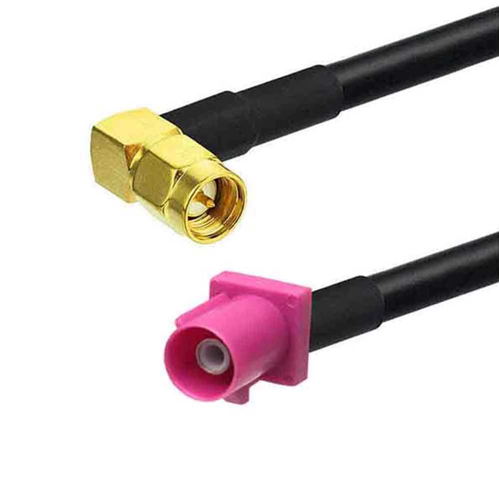 Fakra H Code Male Connector Short Version to SMA Male R/A GPS Telematics Navigation Vehicle Signal Cable Adapter RG174 50CM