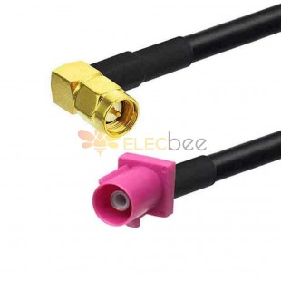 Fakra H Code Male Connector Short Version to SMA Male R/A GPS Telematics Navigation Vehicle Signal Cable Adapter RG174 50CM
