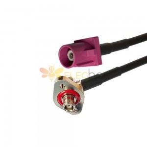 Fakra H Code Male Plug Straight to SMB Female R/A 2-hole Flange Mount GPS Telematics Vehicle Cable Adapter RG316 0.5m